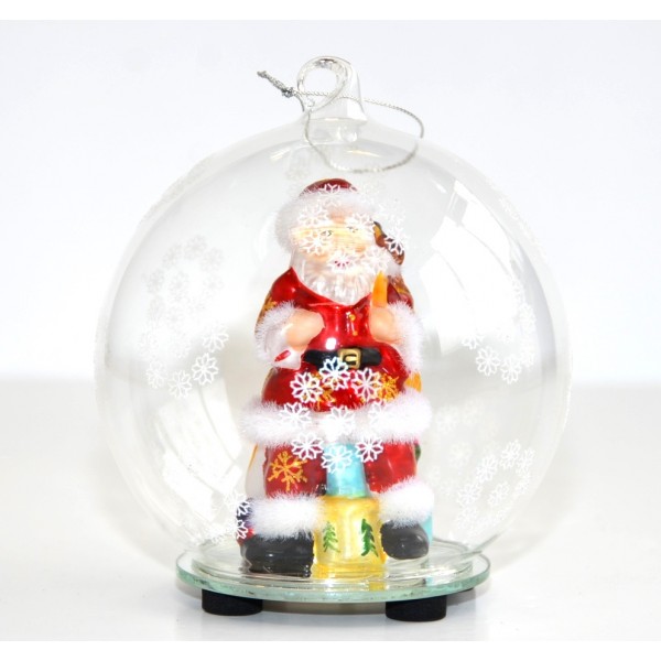 Santa glass light-up Bauble, Arribas